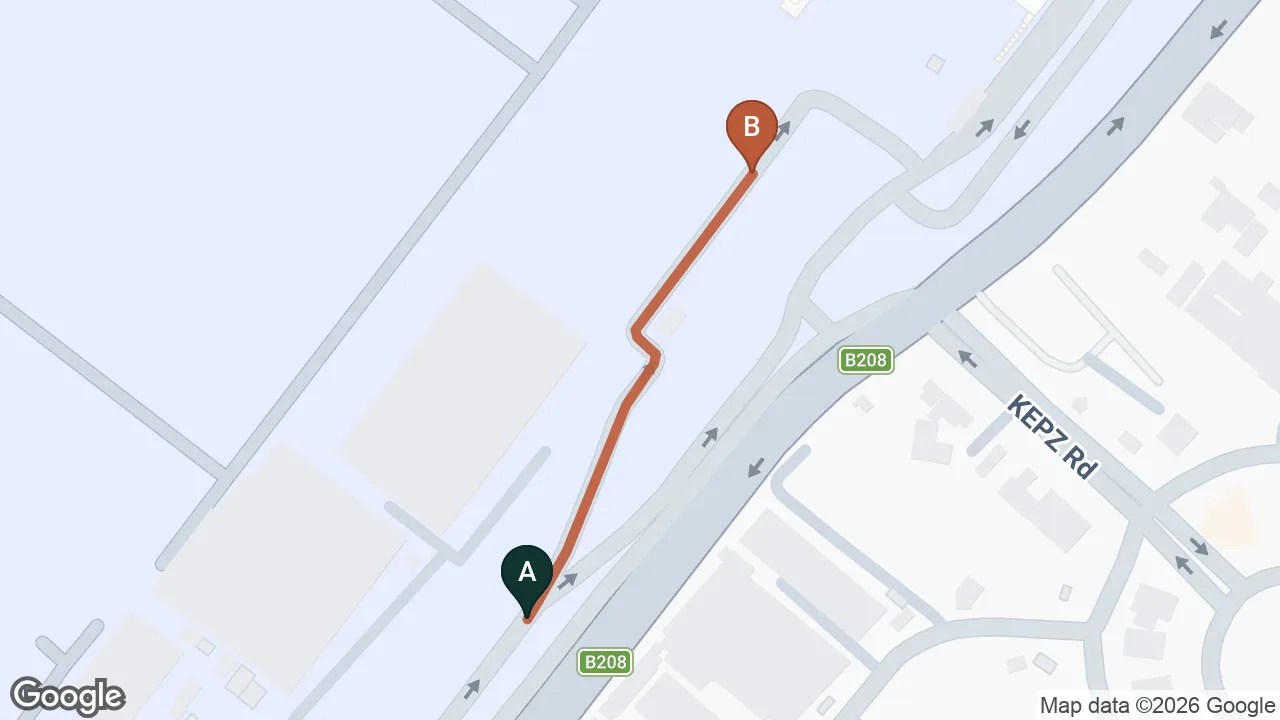 Route map: Colombo (CMB) Airport to Silver Ray, Katunayake